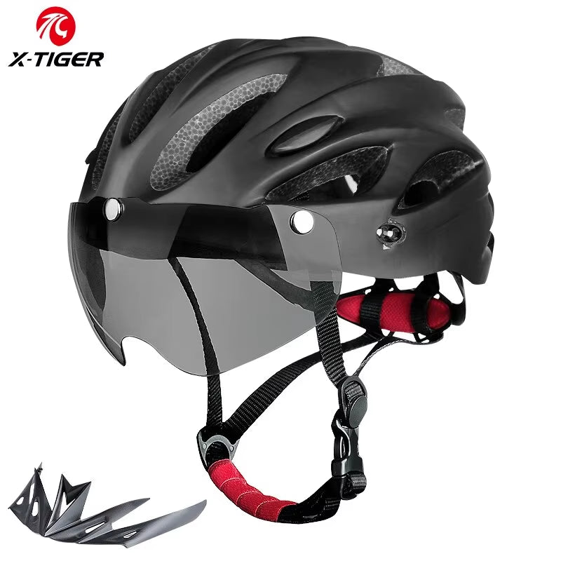Bike Helmet with LED Tail Light Adult Cycling Helmet Fit 58-62Cm Lightweight Breathable Colorful Bicycle Helmets Accessories