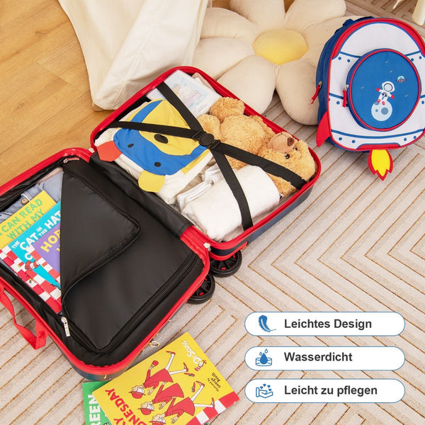 2Tlg Kinderkoffer + Rucksack 47 Cm Langer Aufsitzkoffer Und 30 Cm Breiter Rucksack 12"+18"