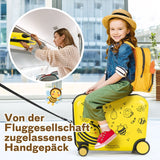 2Tlg Kinderkoffer + Rucksack 47 Cm Langer Aufsitzkoffer Und 30 Cm Breiter Rucksack Gelb