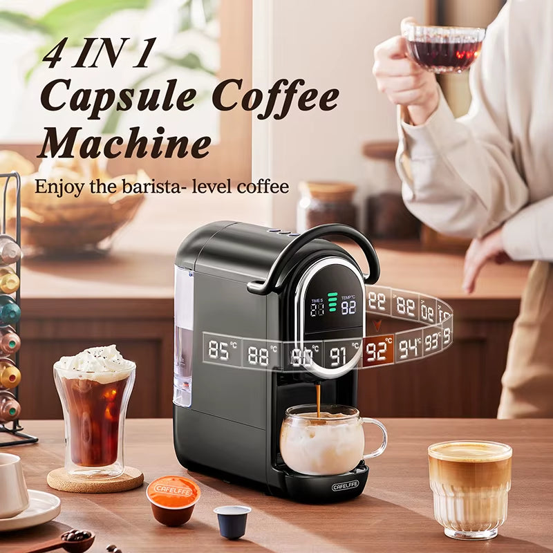 4In1 Capsule Coffee Machine Hot/Cold Multiple Espresso Cafetera Cappuccino Coffee Maker Dolce Gusto Nespresso Powder 19