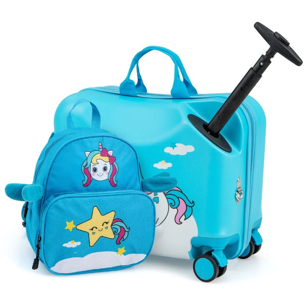 2Tlg Kinderkoffer + Rucksack 47 Cm Langer Aufsitzkoffer Und 30 Cm Breiter Rucksack 12"+18"
