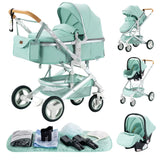 Baby Stroller 3 In1,Four Wheel Stroller,2 in 1 Baby Car,Lightweight Strollers,Mutifunction Strollers,Baby Carriage,Poussette
