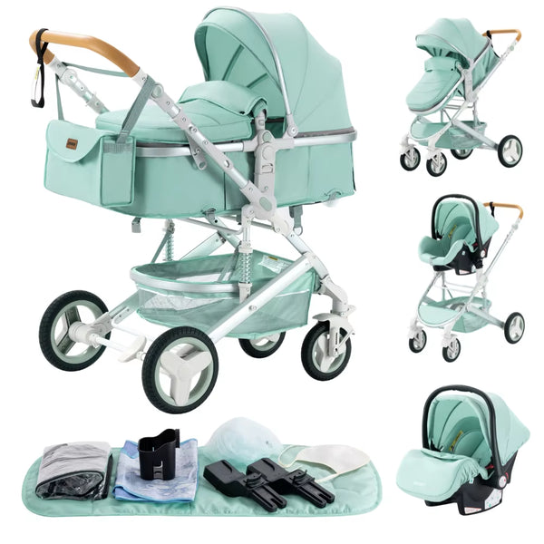 Baby Stroller 3 In1,Four Wheel Stroller,2 in 1 Baby Car,Lightweight Strollers,Mutifunction Strollers,Baby Carriage,Poussette