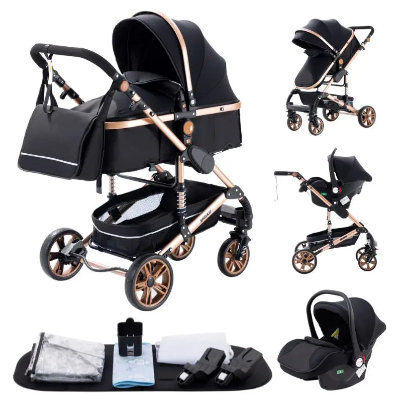 Baby Stroller 3 In1,Four Wheel Stroller,2 in 1 Baby Car,Lightweight Strollers,Mutifunction Strollers,Baby Carriage,Poussette