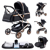 Baby Stroller 3 In1,Four Wheel Stroller,2 in 1 Baby Car,Lightweight Strollers,Mutifunction Strollers,Baby Carriage,Poussette