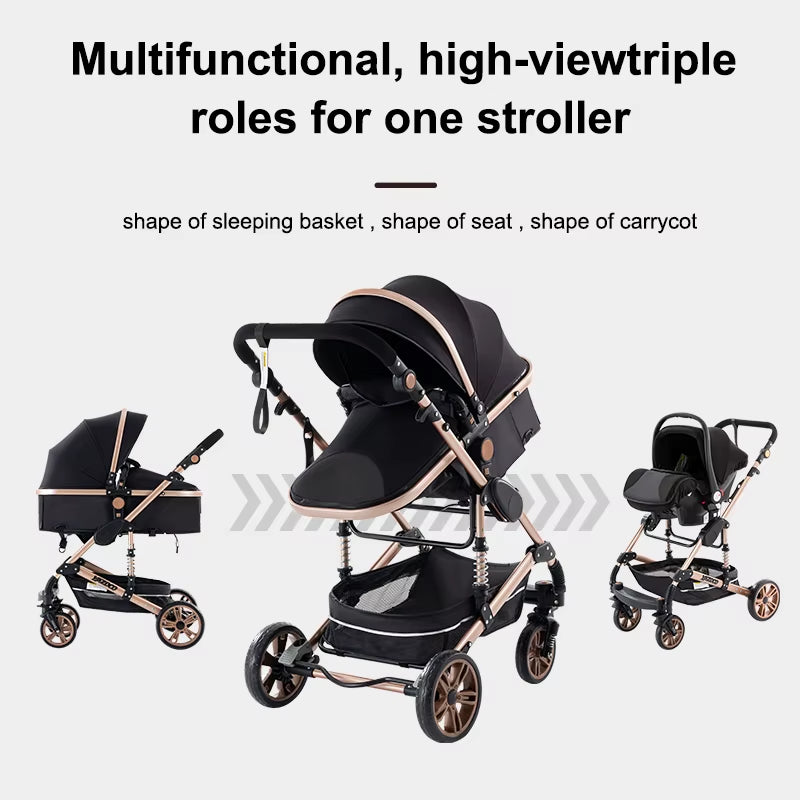 Baby Stroller 3 In1,Four Wheel Stroller,2 in 1 Baby Car,Lightweight Strollers,Mutifunction Strollers,Baby Carriage,Poussette