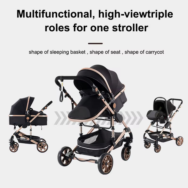 Baby Stroller 3 In1,Four Wheel Stroller,2 in 1 Baby Car,Lightweight Strollers,Mutifunction Strollers,Baby Carriage,Poussette